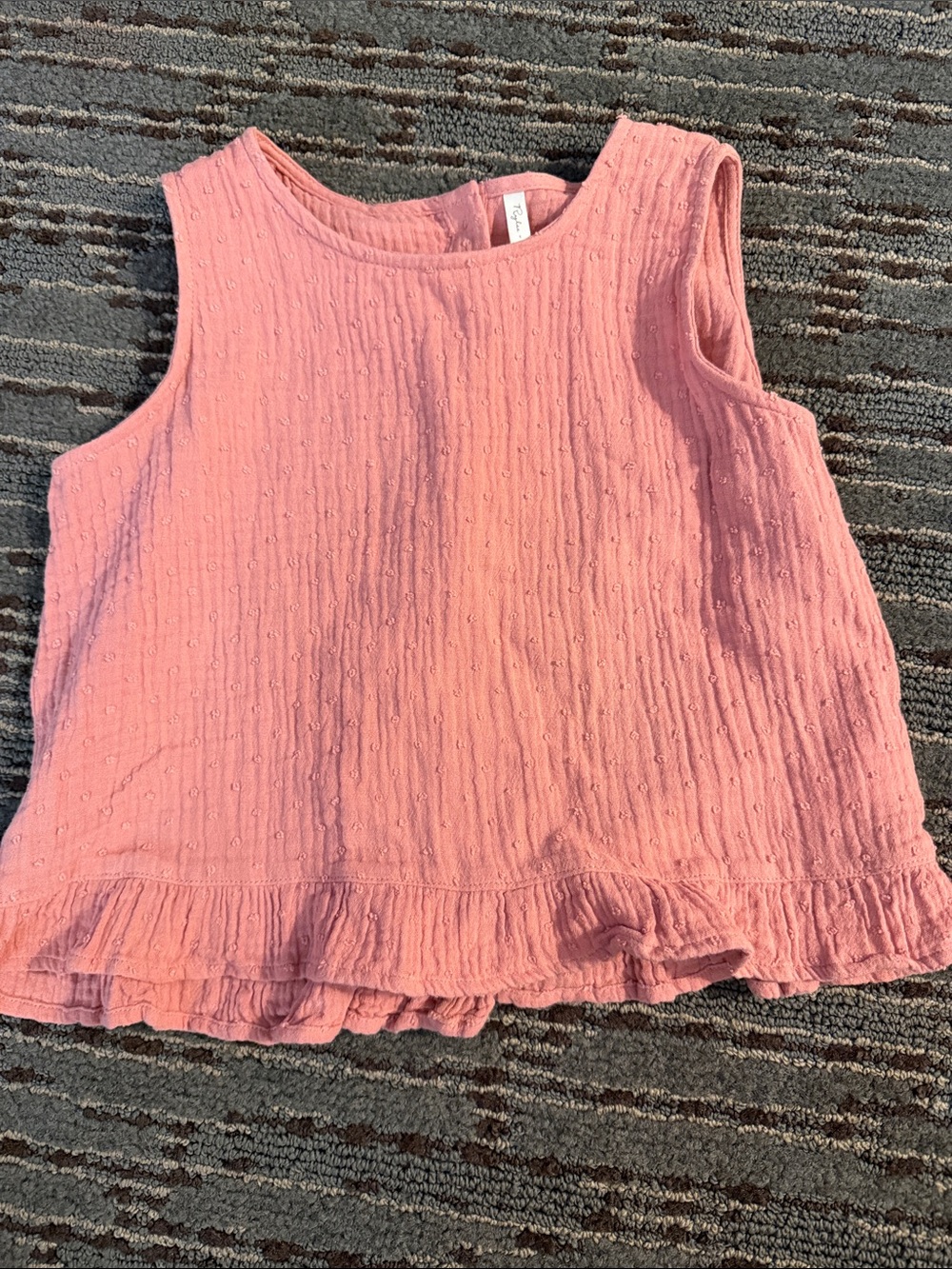 Rylee + Cru Dusty Pink Sleeveless Ruffle Hem Tank